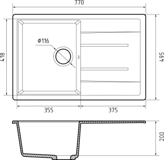 Мойка кухонная GranFest CLASSIC Q-780L иней